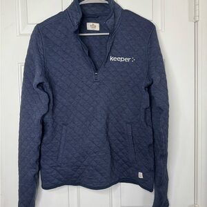 Marine Layer Navy Quilted Sweatshirt